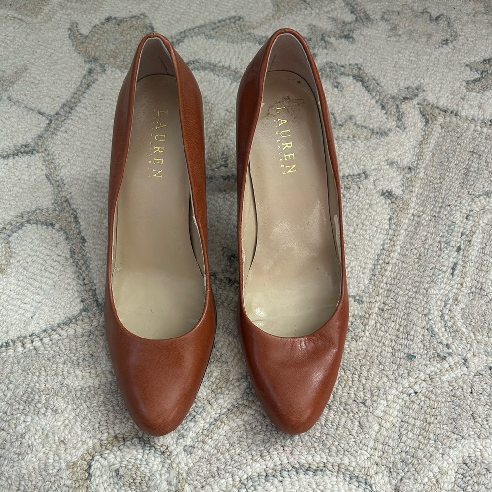Ralph Lauren Brown Leather Pumps